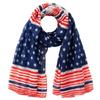 Stylish Scarf Shawl Neckerchief Head Scarf Star Print for Independence Day Star Headscarf, Versatile and Soft