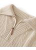 Women's Thickened Cashmere Cable Knit Half-Zip Lapel Sweater - Autumn/Winter Casual Trend