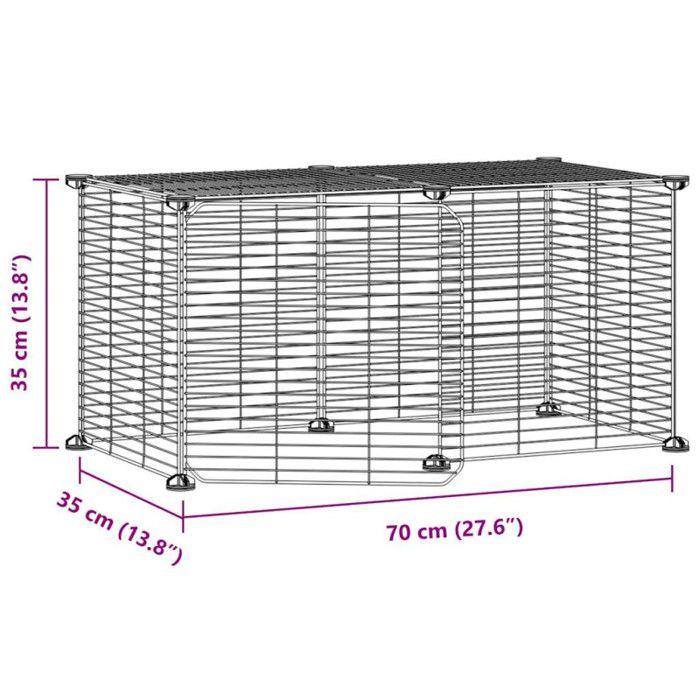 3114053 vidaXL Cage animaux de compagnie à 8 panneaux et porte Noir 35x35 cm