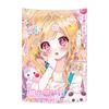 Sweet Anime Girl Tapestry Kawaii Cartoon Style With Cute Animals And Japanese Phrases Wall Decor Background Cloth