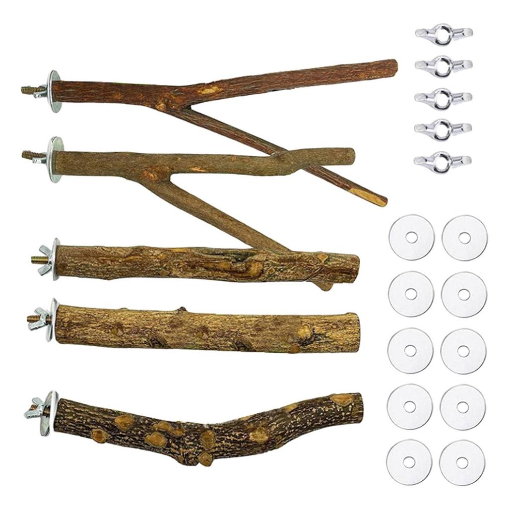 Parrot Perch Bird Cage Accessories Bird Supplies Utensils Pepper Wood Branch Branch Bird Stand Stick Stand Stick Set Bird Toys