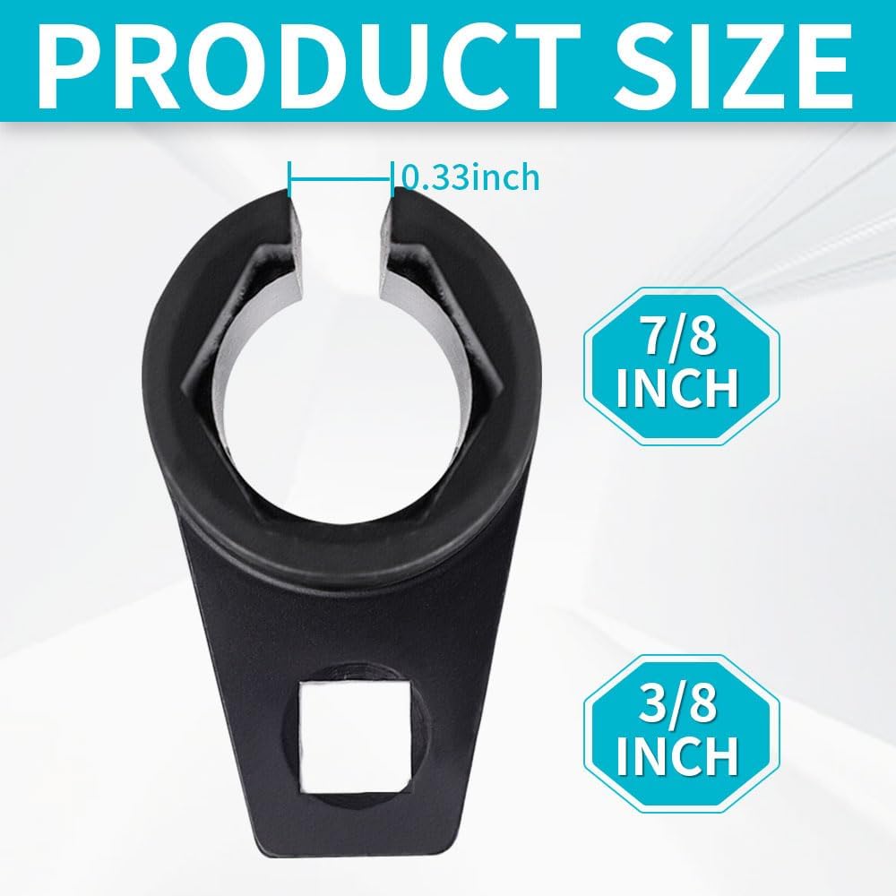 Offset Lambdasonden-Stecknuss, 7/8 Zoll (22mm) mit 3/8-Zoll-Antrieb, Universell passend für die Entfernung von Fahrzeug-Lambdasonden