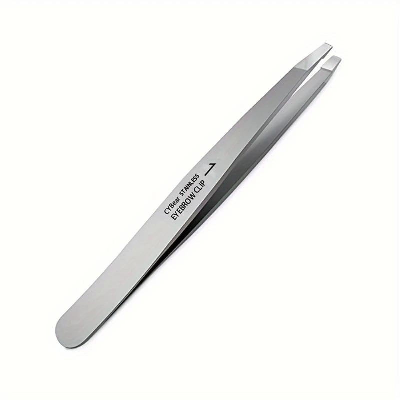 Stainless Steel Tweezers for Precision Hair Removal - Unscented Beard and Mustache Trimming Tool with Zero Gap & 110 ° Angled