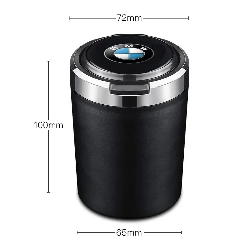Car Logo Ashtray With Led Light For BMW Performance F25 F26 F15 F16 E90 E91 E92 E60 E84 G22 G32 F13 F36 G30 Auto Accessories