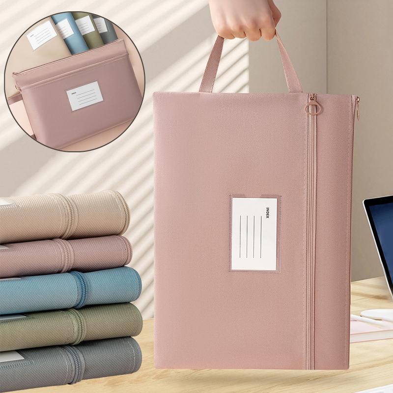 File Folder Bag Zipper Mesh Pouch Nylon Mesh File Folders with Handle A4 Document Organizer Zipper File Bag Storage Double Layer