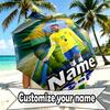 Custom Name Personalized Neymar Jr Print Umbrella, Auto Open Close, 8‑Rib Sturdy Frame, Commute Camping Hiking Use, Birthday Gift