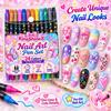 Dual Tip Nail Art Pen Set, 24 Colors Quick Drying Nail Drawing Markers for Fine Lines & Nail Details, DIY Nail Decorating for Unique Nail Looks