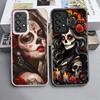 Catrina Beautiful Rose Girl Skull Shockproof Phone Case for Samsung A17 A16 A15 A14 A37 A57 A36 A56 A26 A35 A55 A25 A34 A54 A24