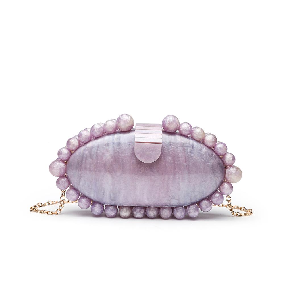 Fashionable and Minimalist Pearl White Acrylic Bag, Dinner Bag, Elegant Marble Patterned Handbag for Socialites, Crossbody Bag