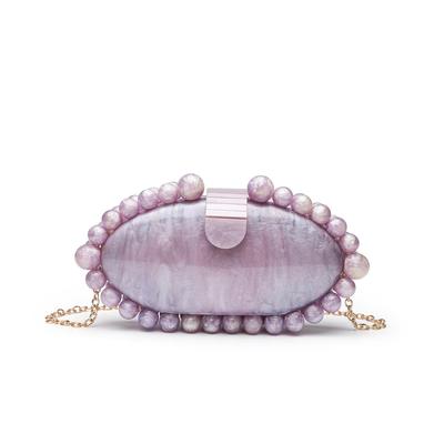 Fashionable and Minimalist Pearl White Acrylic Bag, Dinner Bag, Elegant Marble Patterned Handbag for Socialites, Crossbody Bag