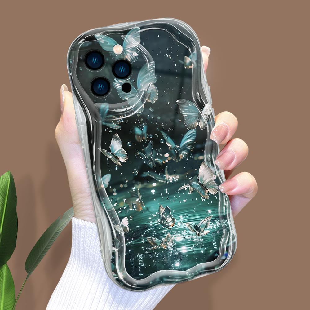 Model de desene animate Carcasă cu textura cremă Marginea ondulată Husă din silicon moale Husă pentru telefon pentru iPhone Samsung Huawei Honor Xiaomi Redmi Infinix Tecno