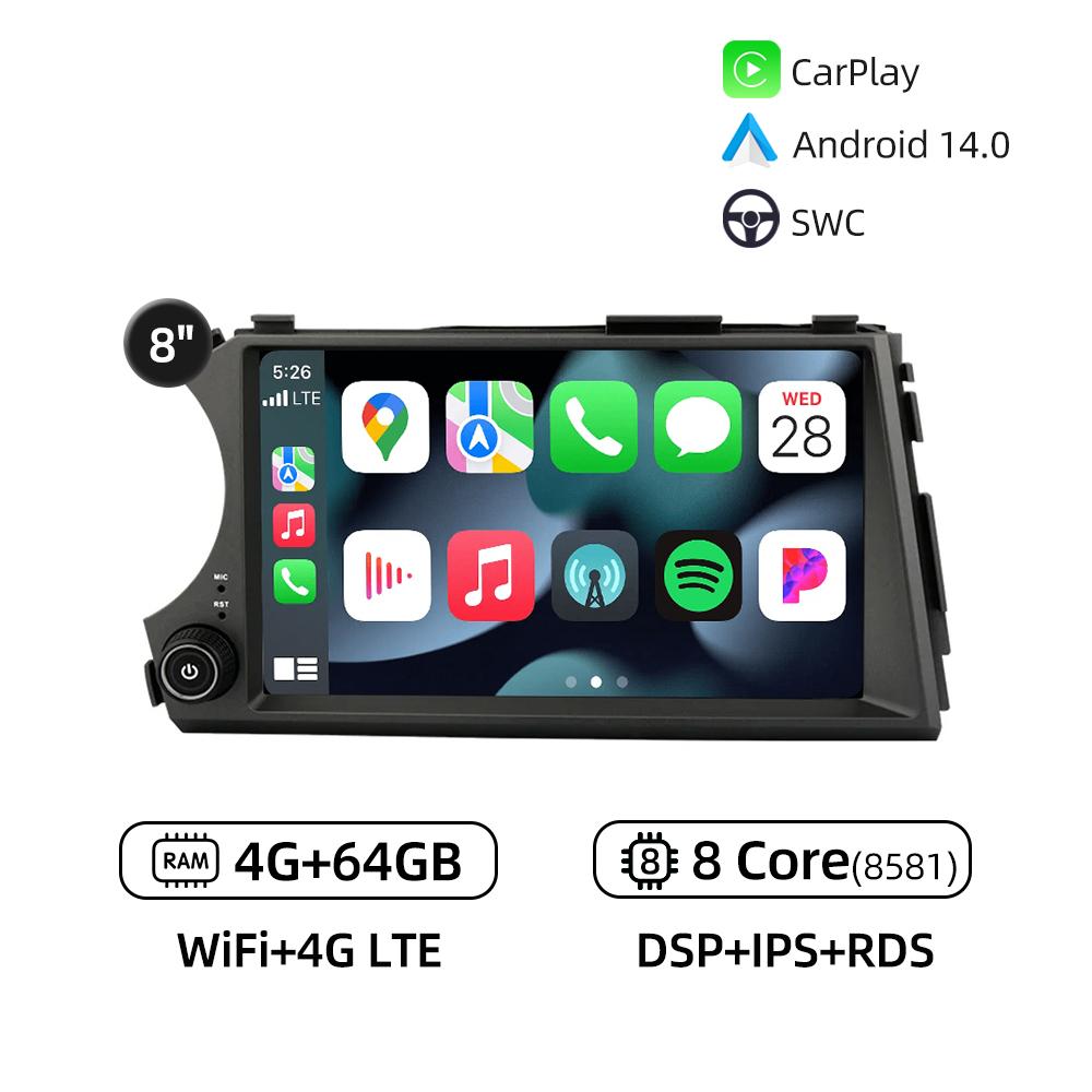 

Android 14.0 Автомобильный Мультимедийный Плеер CarPlay 4G WiFi GPS Навигация Bluetooth RDS Автомагнитола Для Ssangyong Kyron Actyon 2005-2011