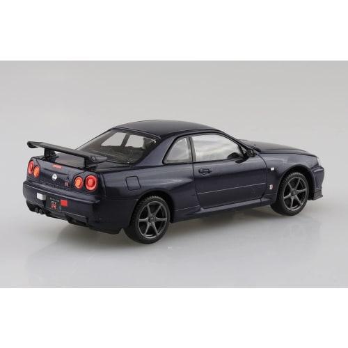 Aoshima Bunka Kyozai 1/32 Scale The Snap Kit Series Nissan R34 Skyline GT-R Midnight Purple III Pre-Colored Plastic Model Kit 11-C