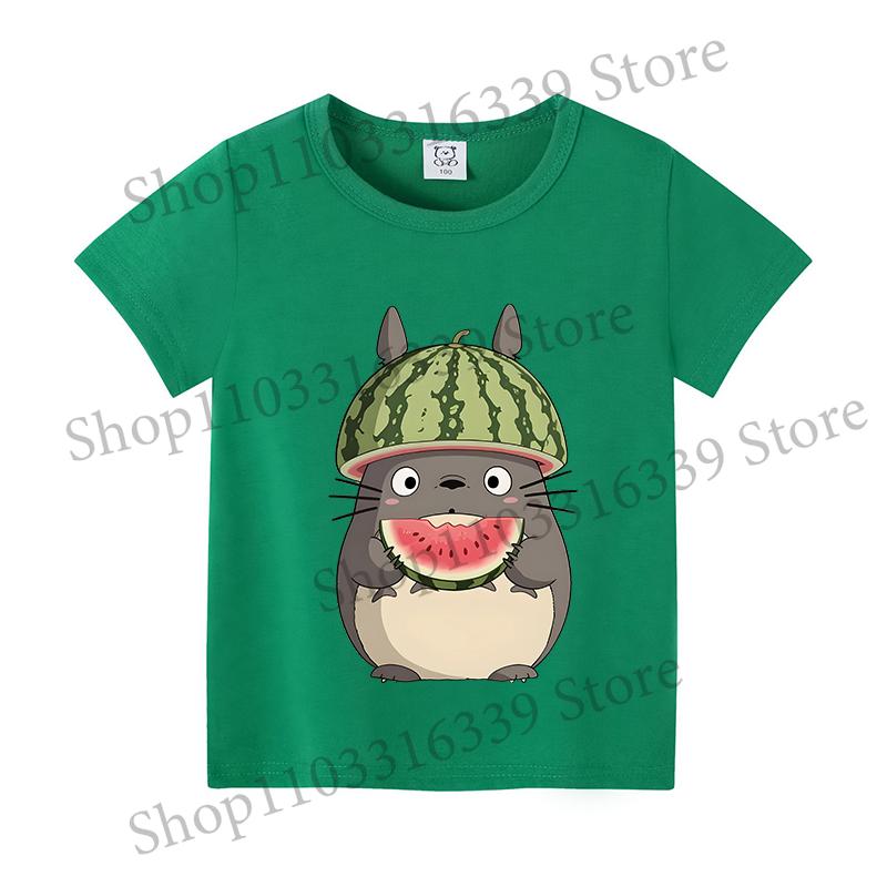 Koszulka dziecięca Totoro Dziewczynka Chłopiec Bawełna Krótki rękaw Anime Kreskówka Koszulki Moda Okrągły dekolt Koszulka Dzieci Urocze Letnie ubrania Nowe