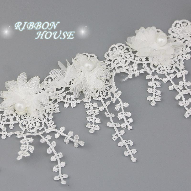 (1 Yards/Lot)  80mm Petal Chiffon Lace Fabric Webbing DIY Clothing Decoration Love Gift Ribbons Crafts