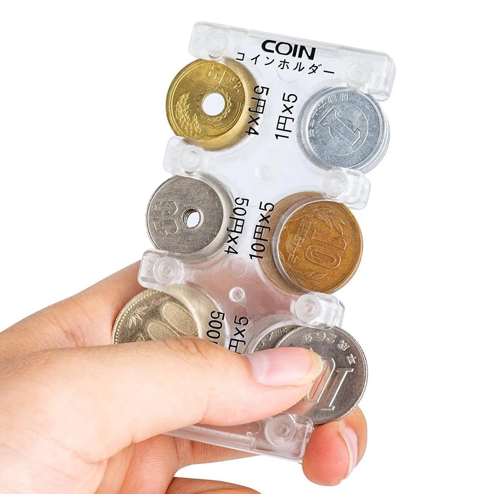 1Pc Mini Portable Coin Organizer, Portable Plastic Coin Holder, Multi-Slot Japanese & Korean Currency Storage, Money Management