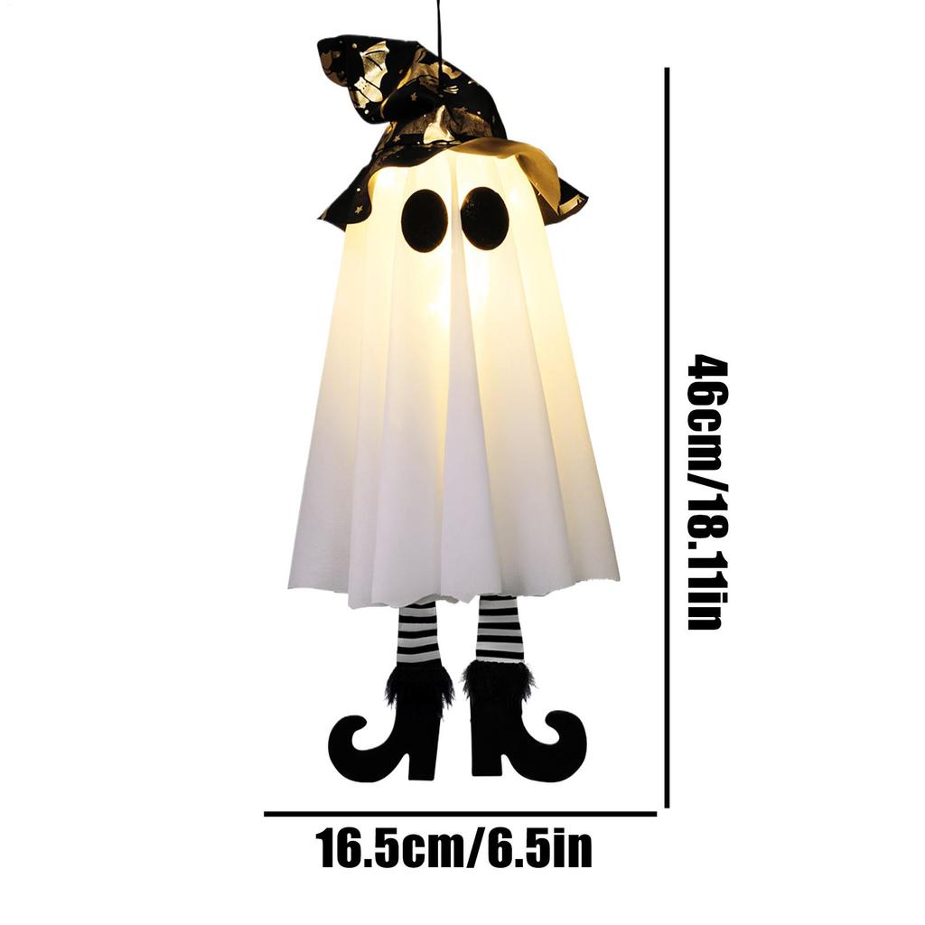 Hangable Lighted Glowing Ghost Halloween Light Up Hangable Ghost Outdoor Lighted Ornaments For Garden Lawn Porches Patio