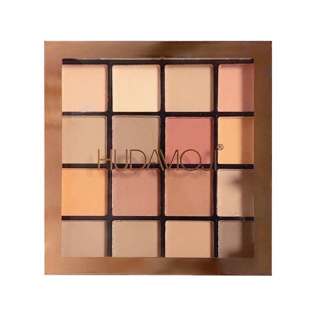 HUDAMOJI 16-Color Eyeshadow Palette: Vibrant Pearlescent, Matte Earth Tones & Glitter for Stage Makeup.