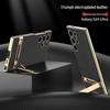 GKK Electroplated Leather Bracket Phone Case for S24 Ultra - Drop-Proof with Precise Cutouts