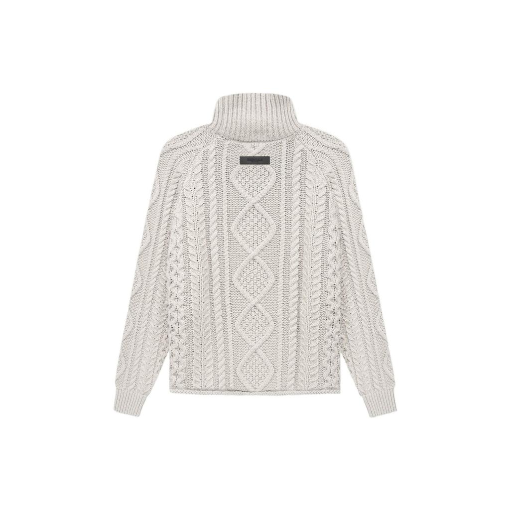 Fear of God Essentials Textured Solid High-Neck Long-Sleeve Pullover Knitwear Men Tops Wheat FOG-SS22-104