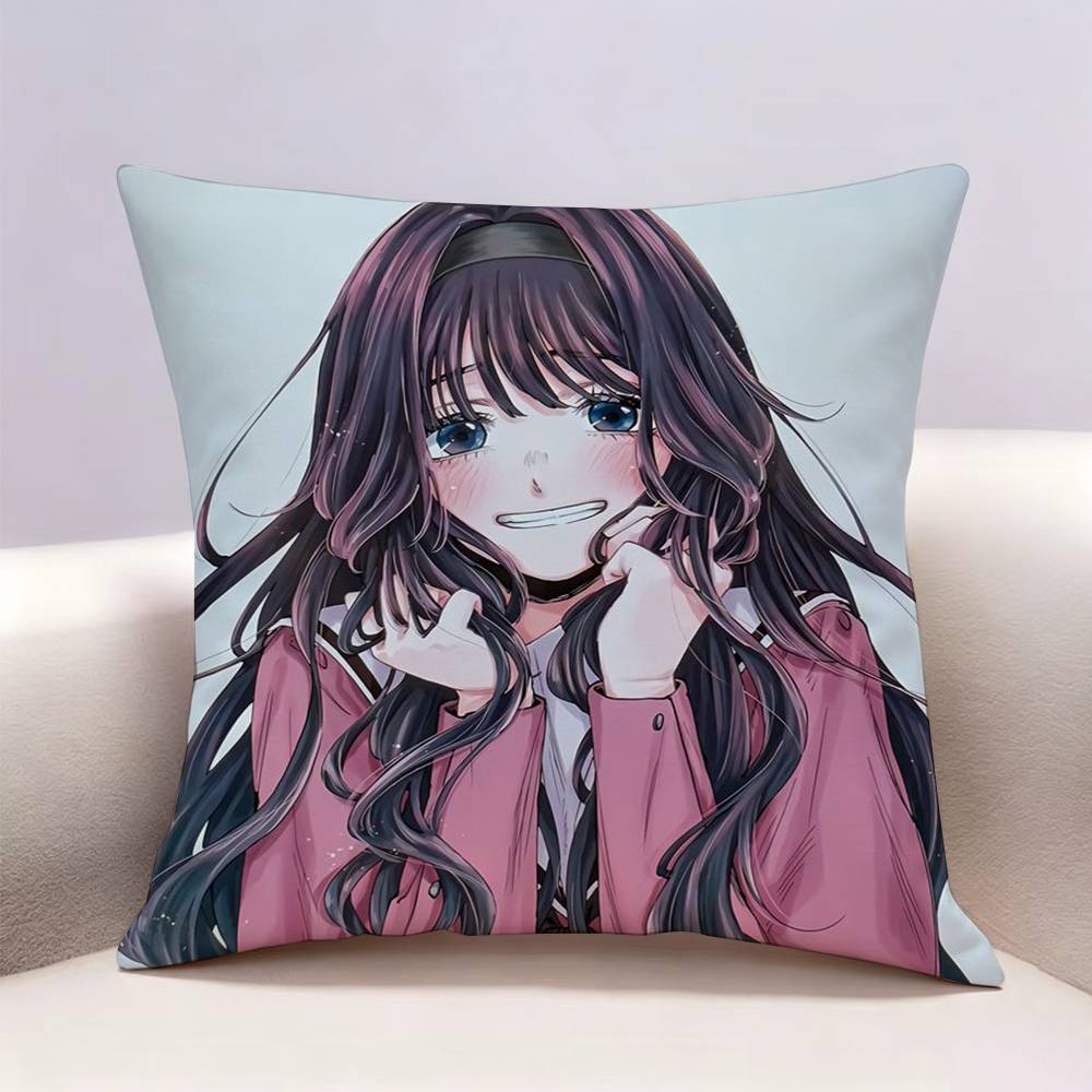 Anime KKaoruko Waguri   Doublesided print Pillow Case Pattern Printed Pillowcase For Living Room Sofa Cushion Cover