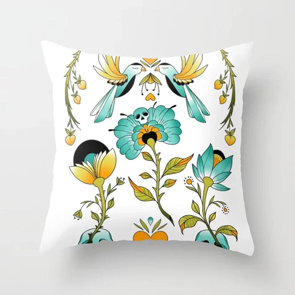 Heimdekoration Kissenbezug Schlafzimmer Wohnzimmer Ölgemälde Blumenmuster Gedruckt