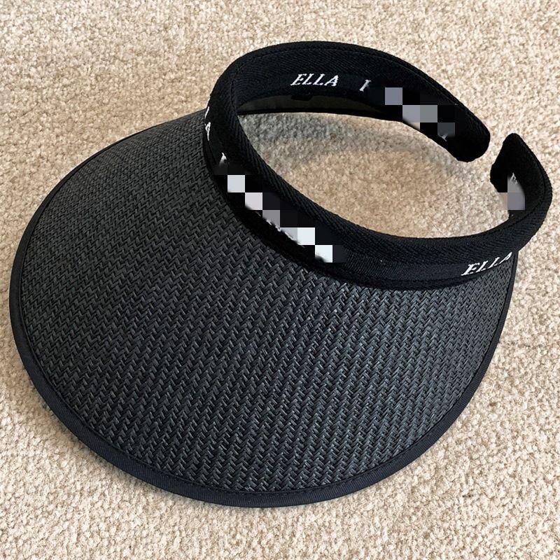

Hat Sunshade Women s Summer Sun Hat New Arrival Big Brim Sun-Proof Bucket Hat New Arrival Headband Topless Hat [Enlarged letter headband] Black