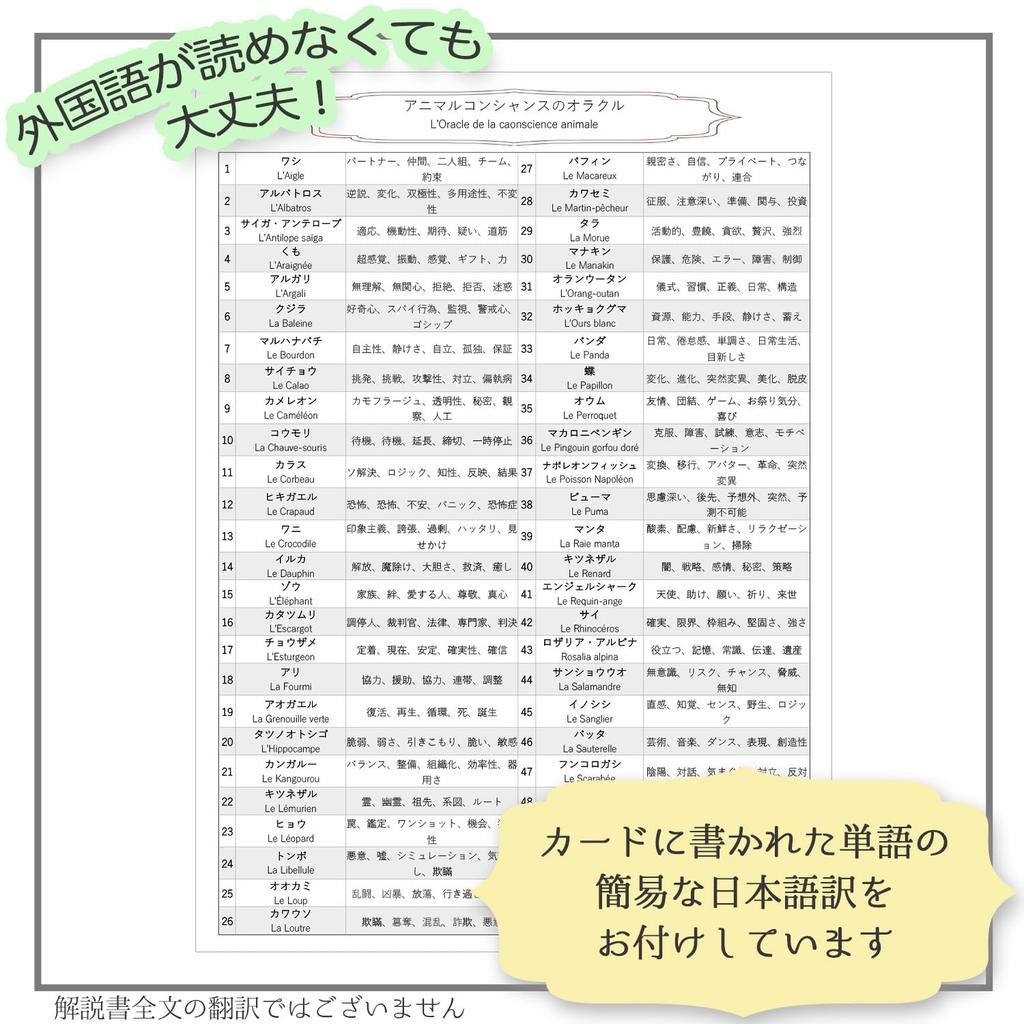 [Authentic] Animal Consciousness Oracle [Oracle Card Meanings In Japanese] Tarot Cards, Fortune Telling, Premium Quality