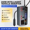 Přenosný měnič napětí do auta DC 12V/24V na AC 220V Adaptér zásuvky se 3 USB porty Rychlonabíječka pro Auto Auto Nákladní automobil SUV Obytný vůz Adaptér nabíječky telefonu