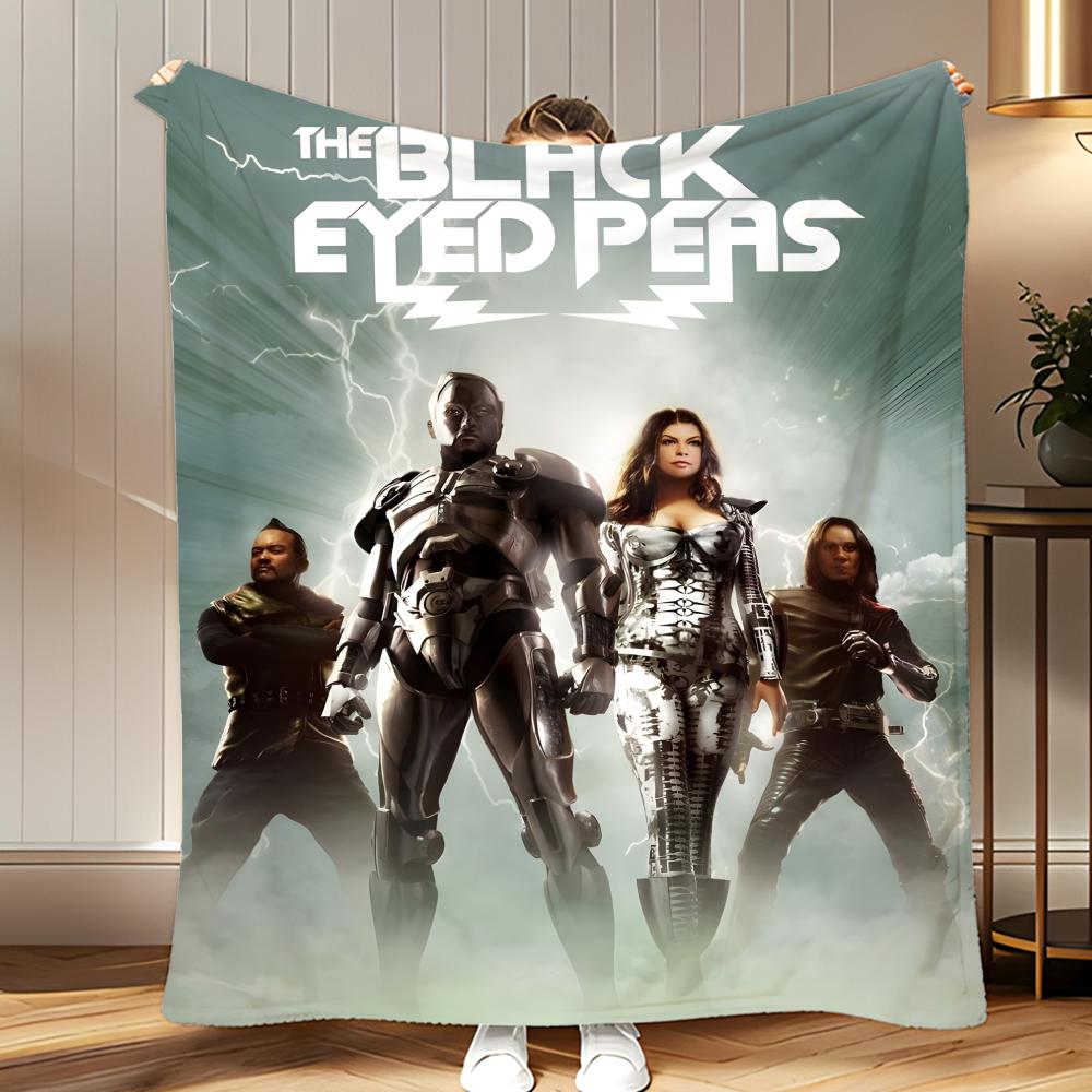 popular band Black Eyed Peas Throw Soft Coral Fleece Blanket 310gsm Fluffy Warm Throw for Sofa Bed Couch Bedroom Decor