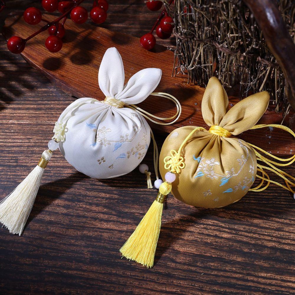 Handmade Mid-Autumn Festival Rabbit Sachet Bag Hanging Embroidery Sachet Pendant Home Decor