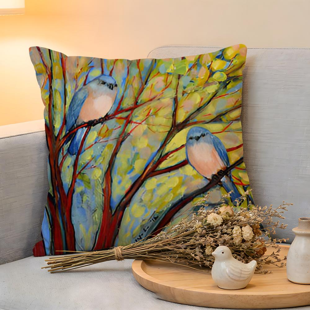 Cushion Cover Linen SkinFriendly Soft Decorative Case for Sofa Home Decor Anime Abstract Paint Colorful Pillow Cover