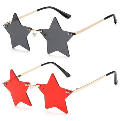Rimless Star Shape Sunglasses Trendy Sun Glasses Party Glasses Funny Pentagram Eyewear Christmas Christmas Decoration Eyeglasses