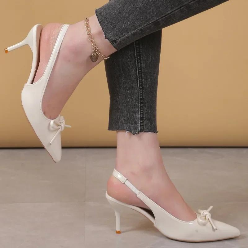 Fashion Ladies Shoes 2025 High Quality Fashion Women's High Heels Butterfly-knot Office and Career Summer Best Seller Plus Size Sandals