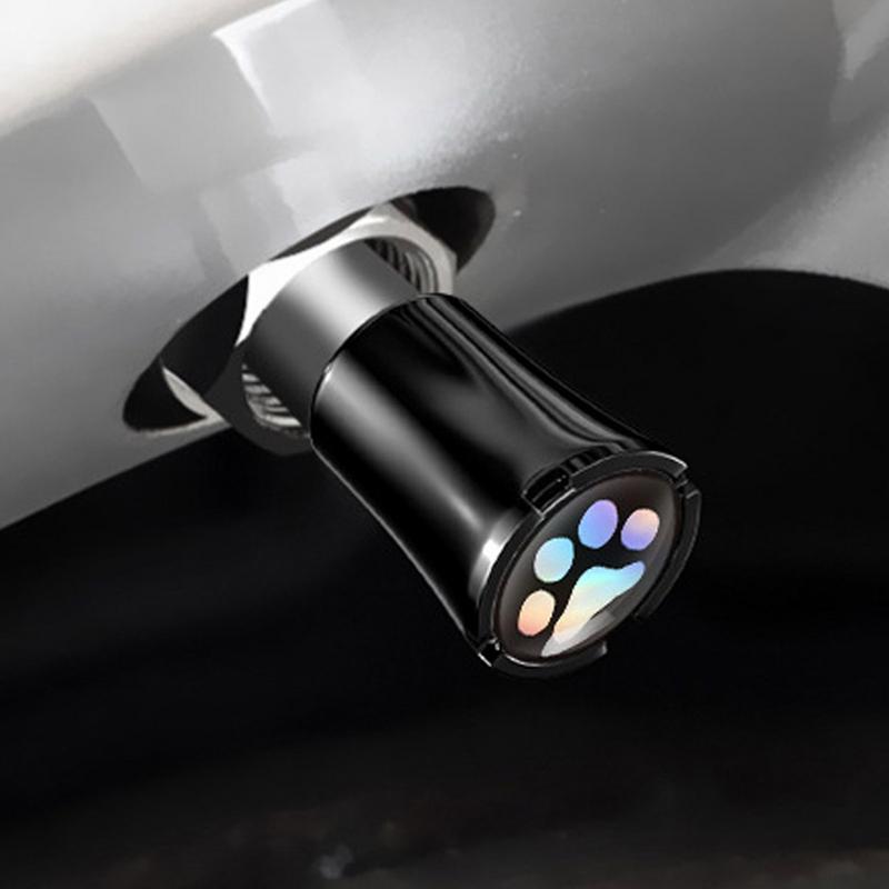 Tire Air Valve Cap Zinc Alloy Tire Pressure Caps Car Tire Valve Caps Footprint Patterns Anti-Theft Dust Caps Air Tire Caps For