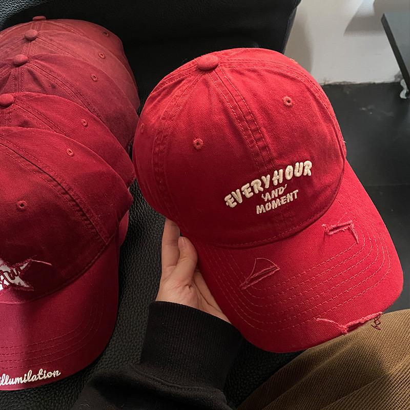 Winter Baseball Red Cap For Women Adjustable Hat Sun Protection Gift Fashion