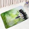 Zen Green Bamboo Bath Mat Set Natural Orchid Flower Black Stone Plant Home Carpet Bathroom Decorative Floor Rug Toilet Lid Cover