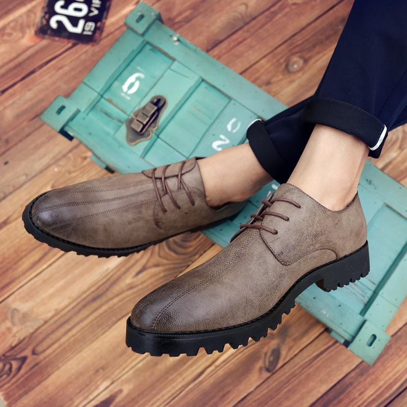 Sommarlyx Enkla Stora Storlekar Herrklänningsskor Spetsiga Höjdökande Herr Vattentäta Formella Affärsläder Skor för Män