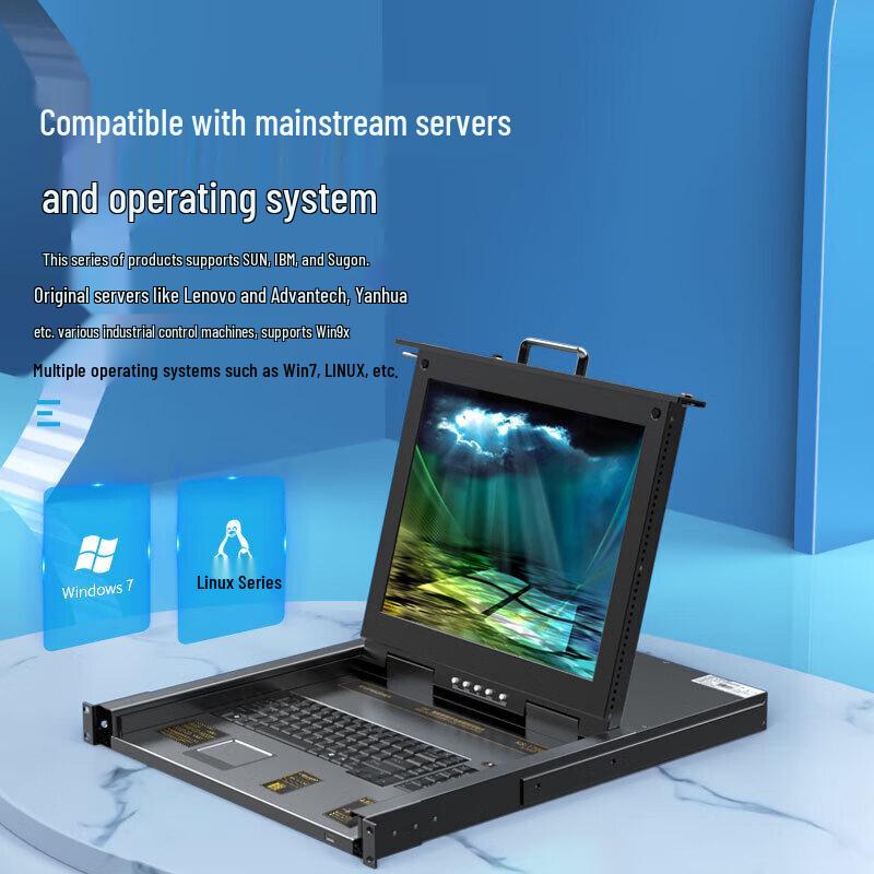 Shengwei 8-Port KVM Switch with 17-Inch LCD Monitor
