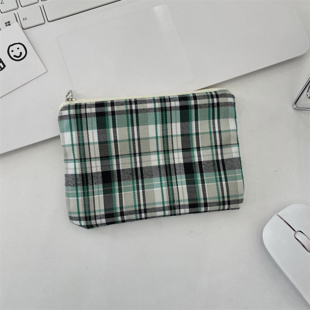 

54184 клетчатая сумка для мелочи ретро кошелек женская портативная сумка для хранения помады и кушона ключи мелочи