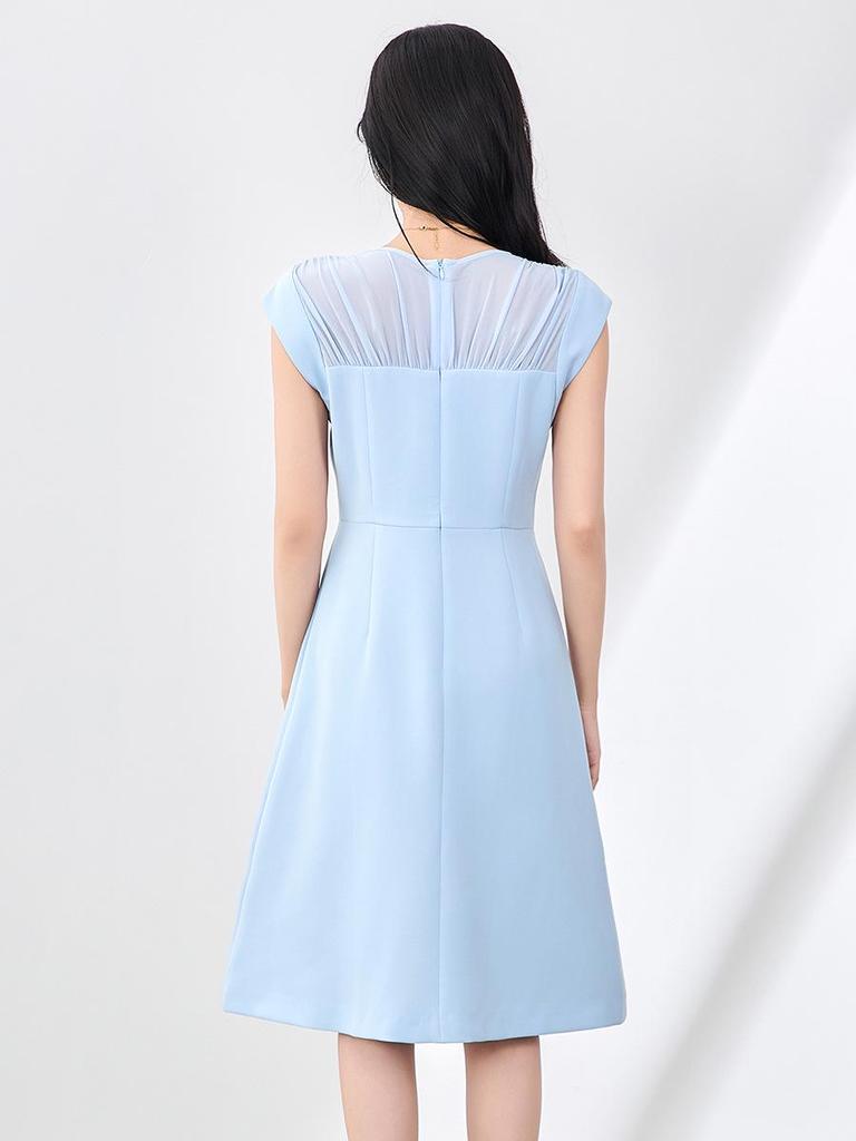 Elegant Sleeveless Chiffon A-line Vest Dress