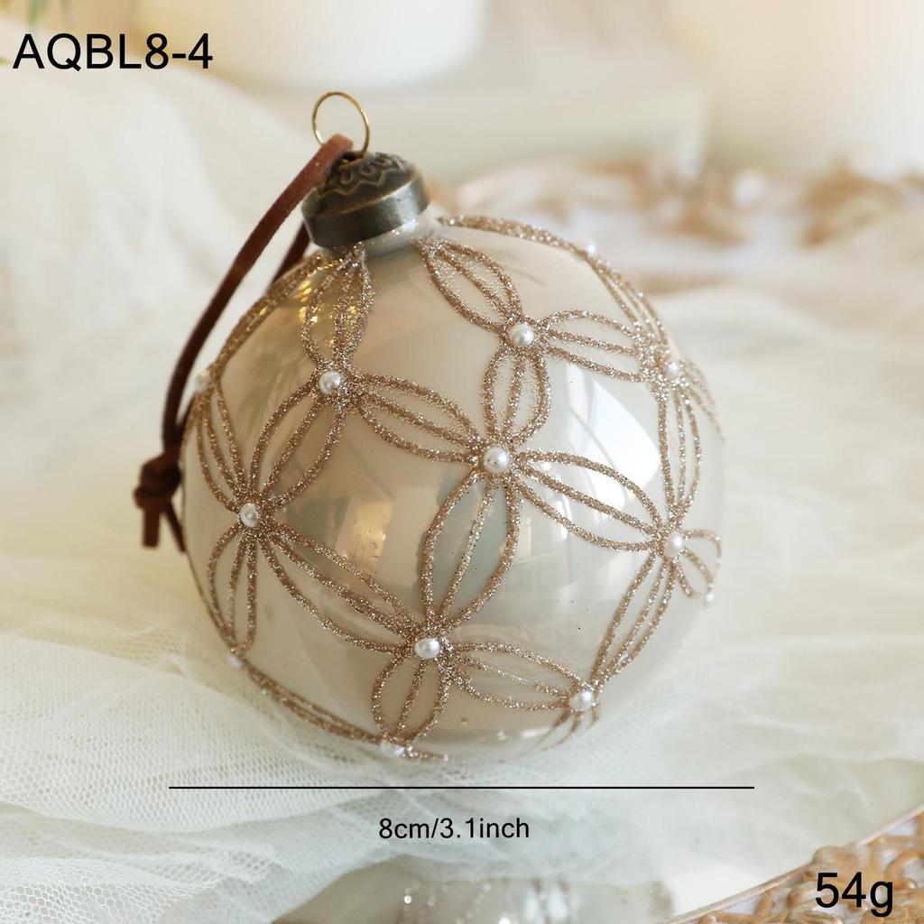 8CM Multicolor Glass Ball Ornament for Christmas Tree Decoration