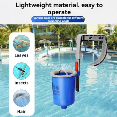 Skimmer de Superfície para Piscina Montado na Parede Skimmer Flutuante Automático com Suporte Ajustável Cesto de Skimmer Removível para Detritos de Piscina Acima do Solo