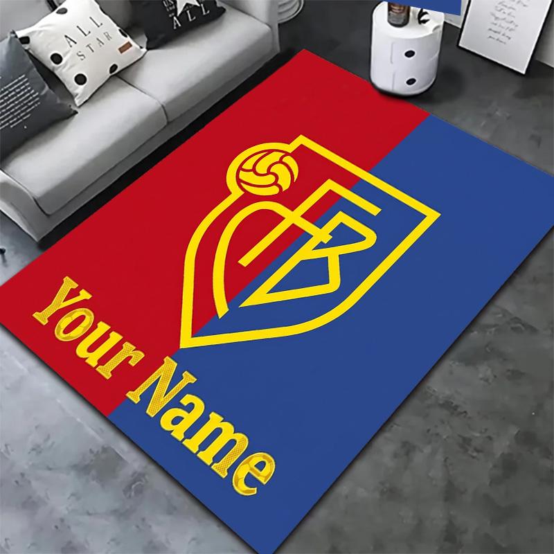 Fc Basel Crest Custom Name Carpet Rug For Living Room Bedroom Home Sofa Decoration Kids Play Nonslip Floor Mat