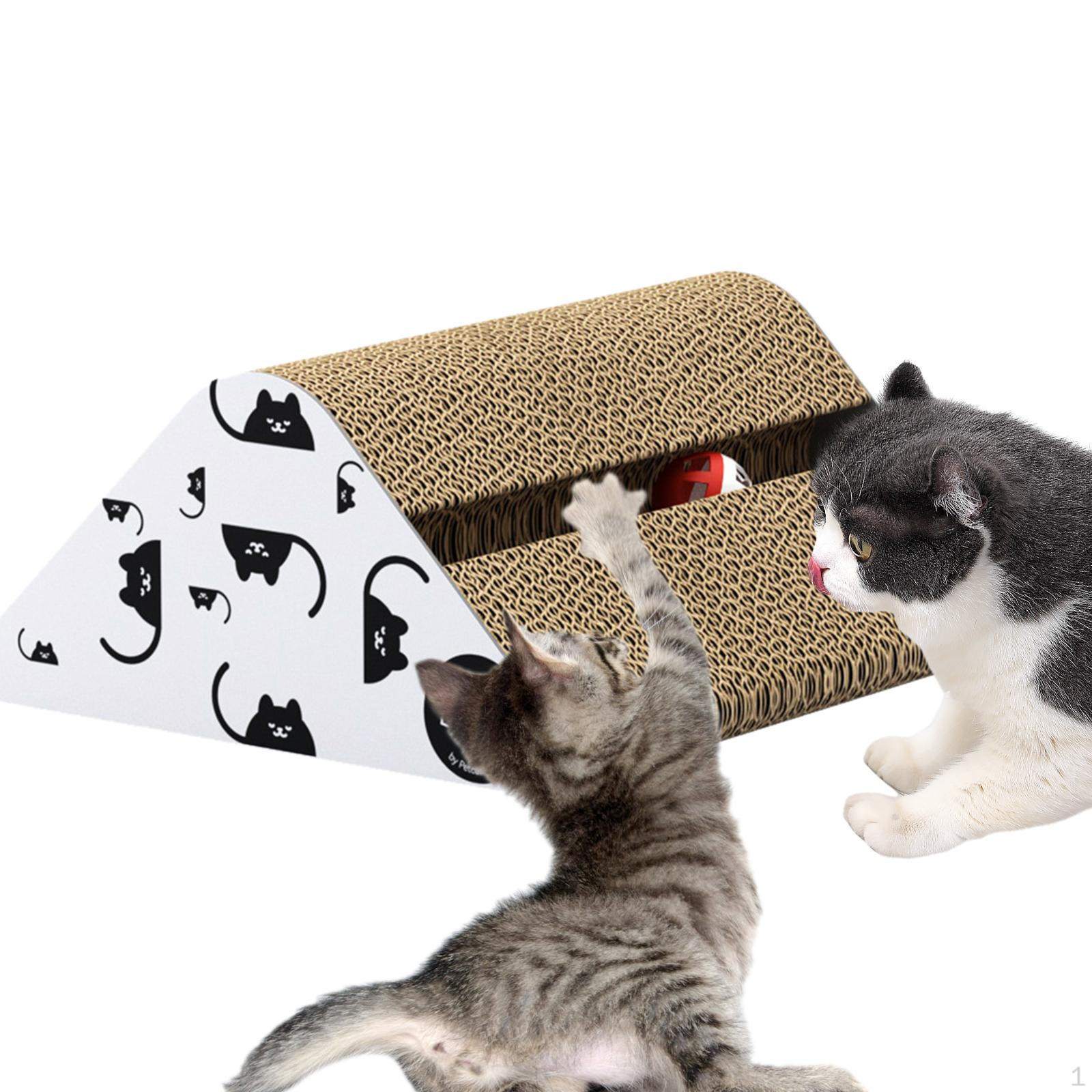 

Картонная когтеточка для кошек Треугольная доска для кошачьих царапин Утолщенная износостойкая с двумя Rat Patterns