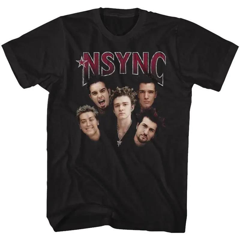 

Nsync T Shirt Timberlake Boy Band Group Shot Sizes Sm 5Xl 100 Black Cotton 5XL різнокольоровий