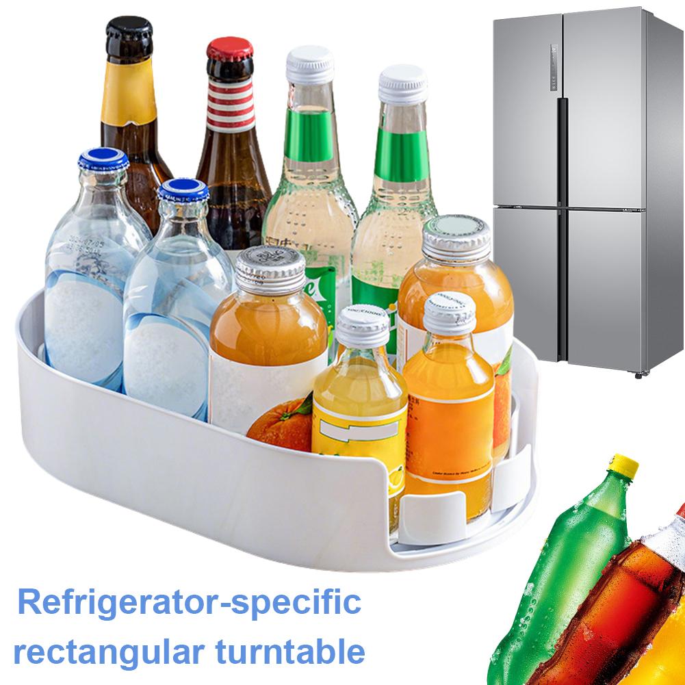 Refrigerator Rotating Storage Rack Rotatable Fridge Storage Box Turntable Organizer for Home Cabinet Counter Bedroom Dining