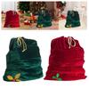 Santa Claus Bag Velvet Christmas Bag Reusable Xmas Decorations Storage Bag
