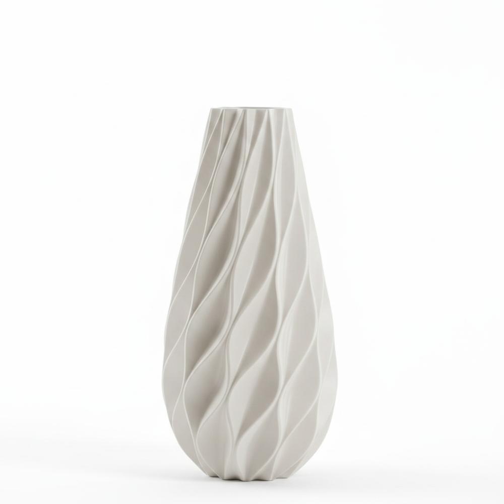 

1PC PLA Tabletop Vase Flower Arrangement Decorative Vase Office Tabletop Ornaments 7.8*7.8*16cm белый