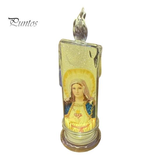 

1/6 шт. светодиодные беспламенные молитвенные свечи мерцающие поддельные свечи молитвенные свечи Иисусовы религиозные чайные свечи украшения B